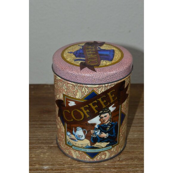 Kitchen Coffee Vintage Style Tin Display Décor Retro Metal Canister FLAWS - Picture 1 of 11